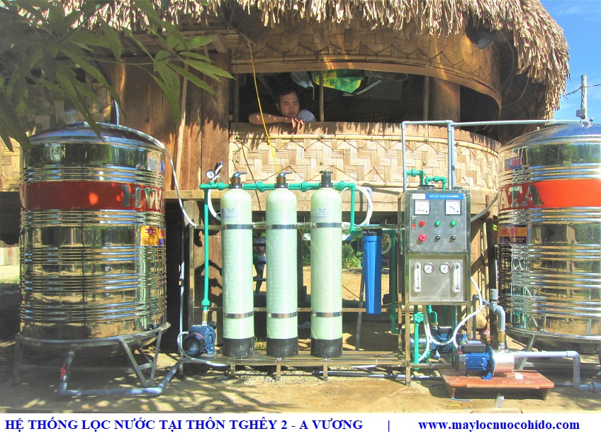 Hệ thống lọc nước 125lit/h được lắp đặt tại nhà văn hóa thôn TGhêy 2 - A Vương - Quảng Nam