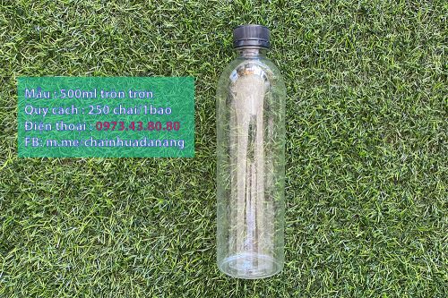 chai nhựa 500ml tròn trơn cực đẹp để đựng trà sữa, nước ép trái cây tại đà nẵng