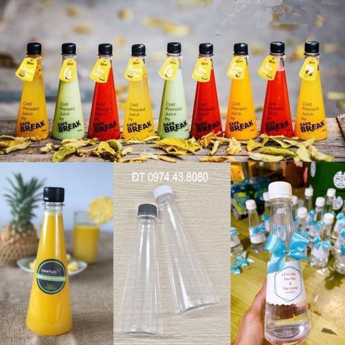 Chai nhựa 330ml tam giác đựng nước ép