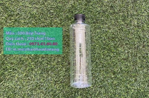 mẫuu chai nhựa 500ml tròn trơn cực đẹp cho đựng trà sữa