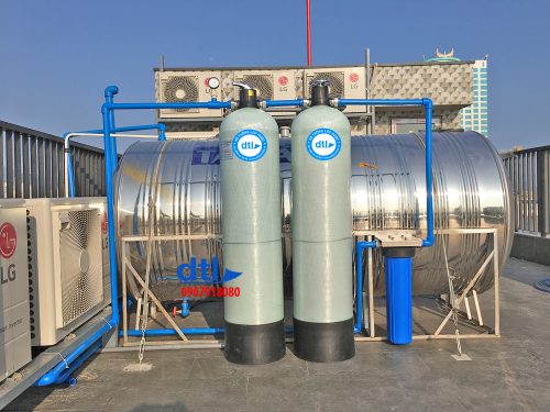 Hệ thống lọc nước đầu nguồn cho tòa nhà 2 cột lọc