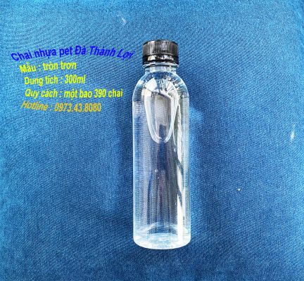 Chai nhựa pet tròn trơn 300ml
