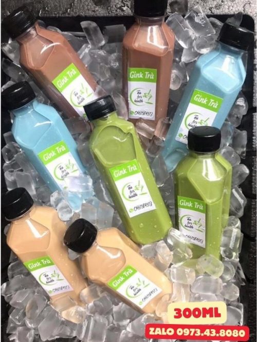 chai nhựa 300ml vuông trà sữa