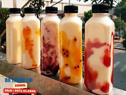 Chai nhựa vuông 300ml trà sữa