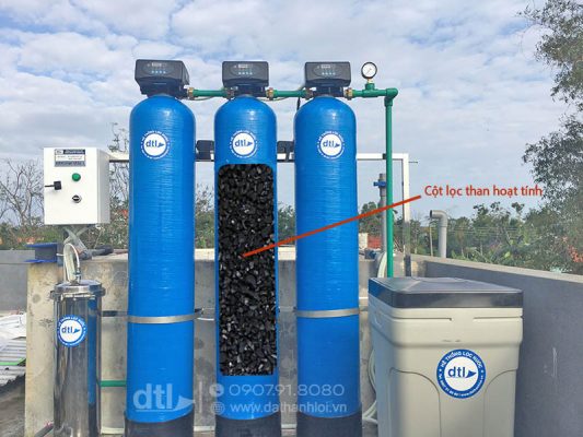 Hệ thống lọc nước chứa than hoạt tính khử clo