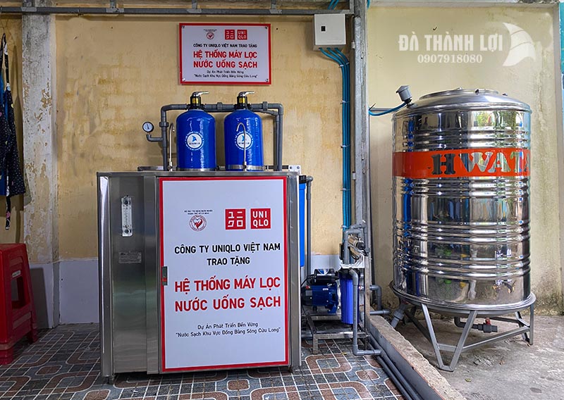 Máy lọc nước RO do Đà Thành Lợi sản xuất xử lý các tạp chất, nước đầu ra đạt quy chuẩn nước uống trực tiếp của Bộ Y Tế