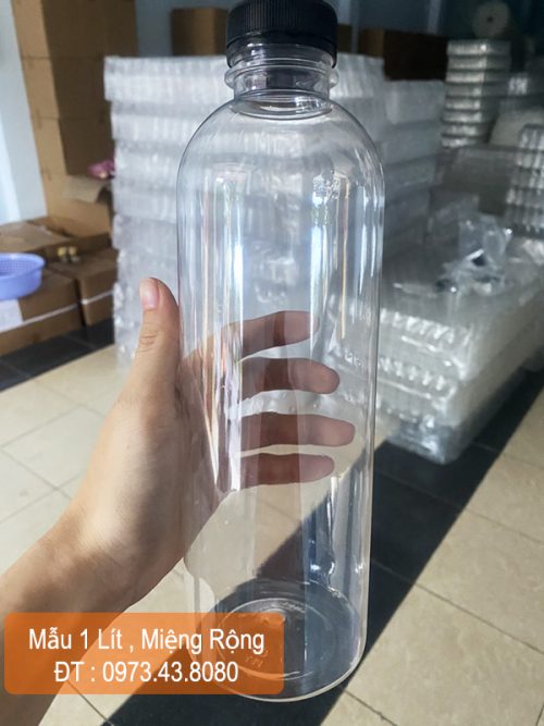 Chai nhựa 1 lít miệng rộng giá rẻ