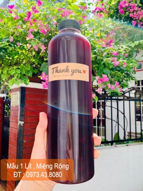 Chai nhựa 1 lít miệng rộng giá sỉ