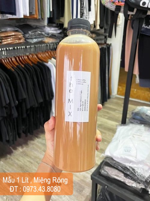 Chai nhựa 1 lít miệng rộng đựng sữa