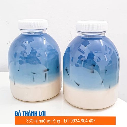 Chai nhựa đựng sữa 330ml lùn cổ rộng