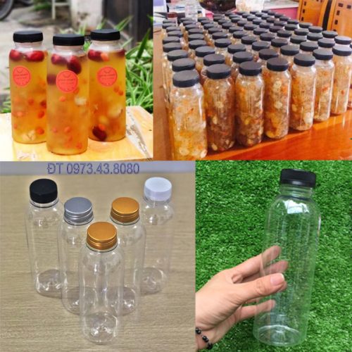 Mẫu chai nhựa pet 500ml tròn giá sỉ