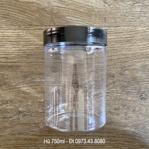 Hũ nắp nhựa màu đen