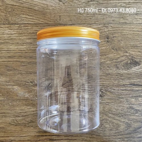 Hũ nhựa nắp nhôm màu đồng