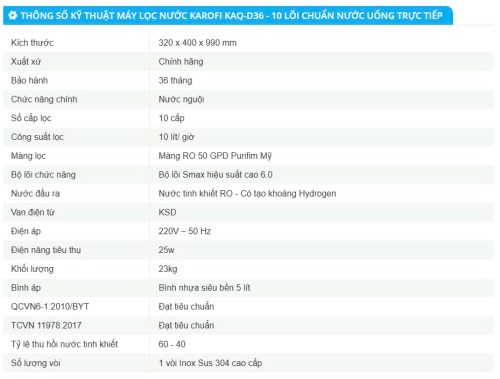 Máy lọc nước Karofi