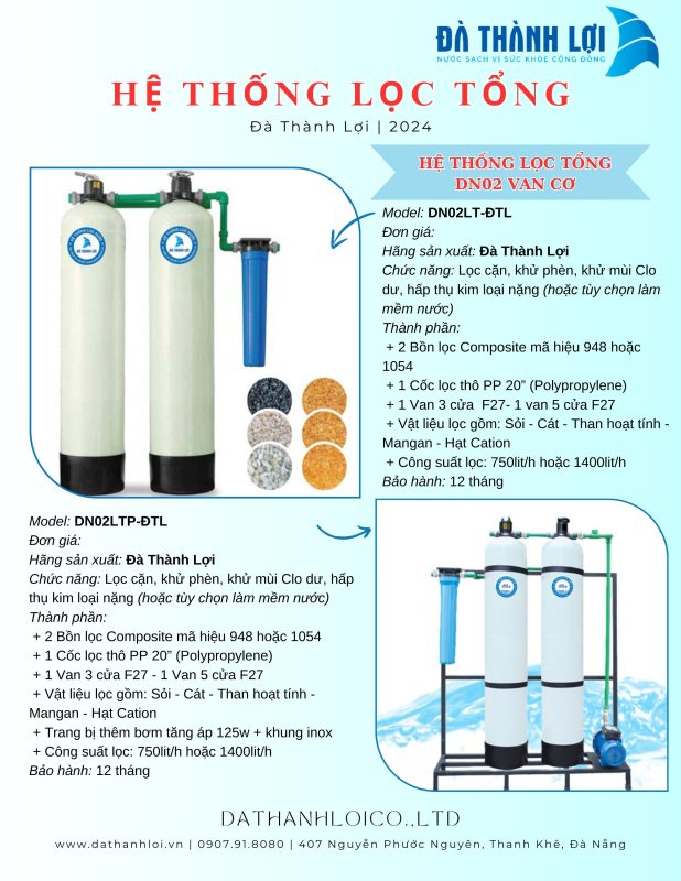 Hệ thống lọc tổng model DN02-DTL