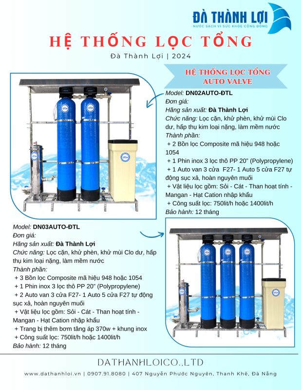 Hệ thống lọc nước Đà Thành Lợi DN01 - DN02 - DN03 tự động