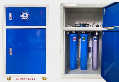 Máy lọc nước bán công nghiêp 50l/h với bao gồm vỏ tủ