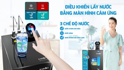 Máy lọc nước nóng lạnh Hydro-ion kiềm Karofi KAE-S86 dn