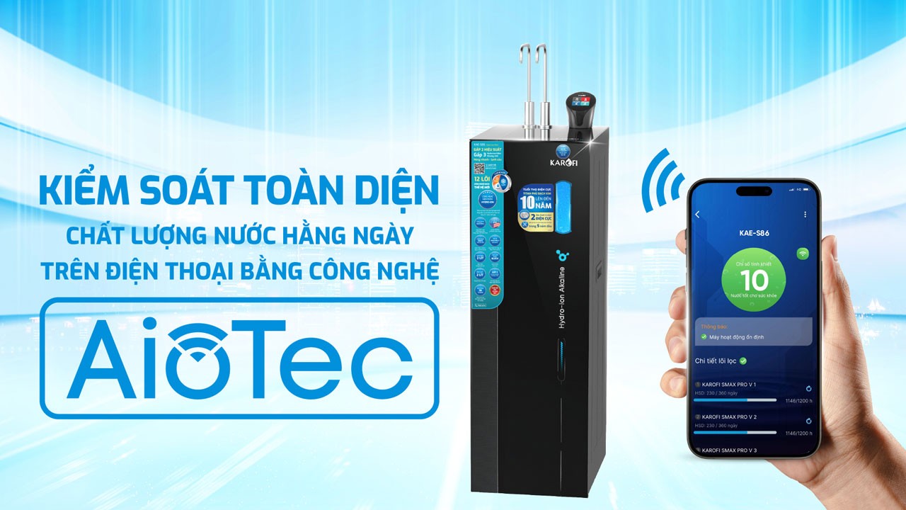 Công nghệ Máy lọc nước nóng lạnh Hydro-ion kiềm Karofi KAE-S86