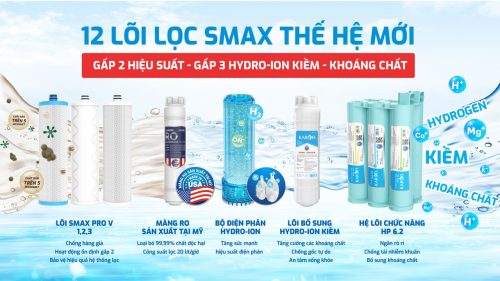 Lõi SMAX Máy lọc nước nóng lạnh Hydro-ion kiềm Karofi KAE-S86