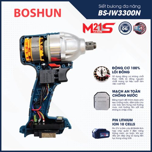 Máy siết bulong chạy pin có nhiều đặc điểm nổi trội